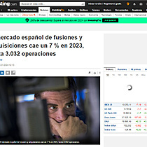El mercado espaol de fusiones y adquisiciones cae un 7 % en 2023, hasta 3.032 operaciones